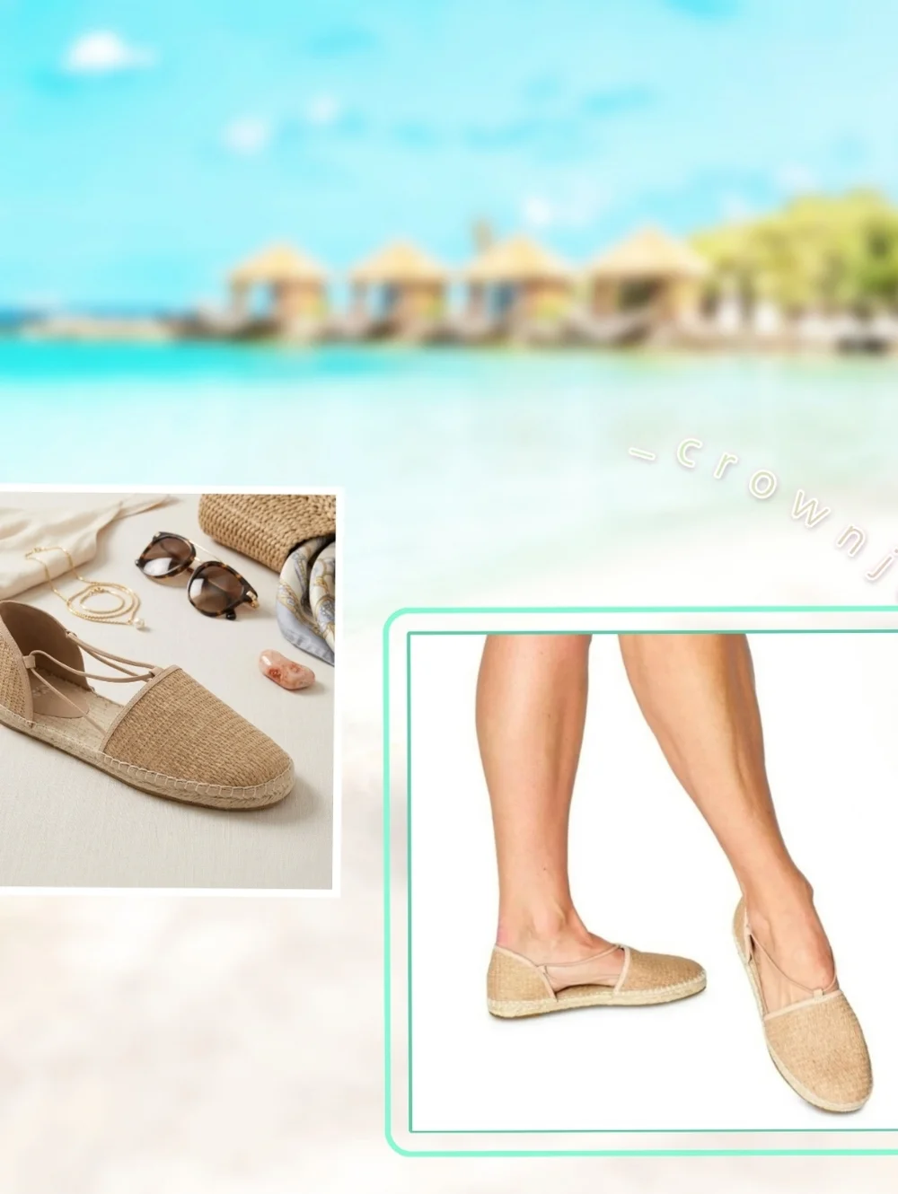 Eileen Fisher Espadrille Flat Natural Tan Straw Slip On NWOT 8 - Picture 10 of 12